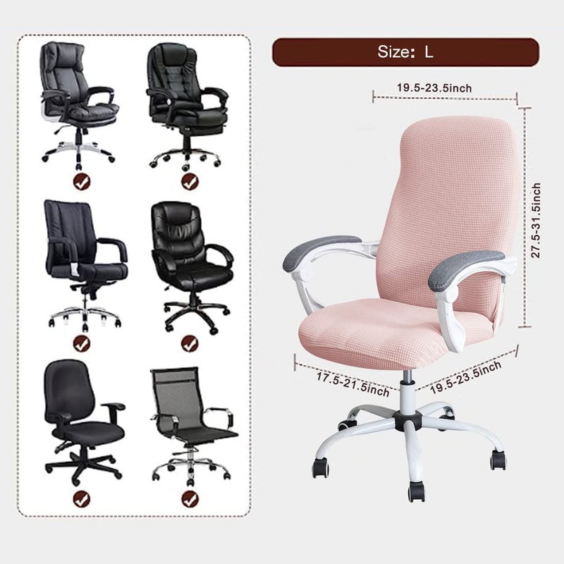 FORCHEER Large Office Chair Covers Stretchable XL Office Chair Cover, Big and Tall Computer Chair Covers (Large,Pink) - Image 5